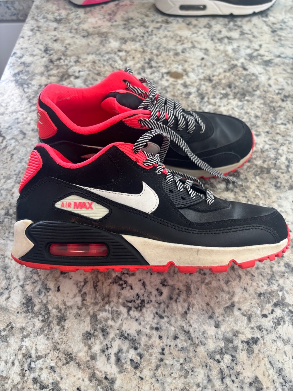 Nike Kids Black and Hot Pink Air Max Sneakers